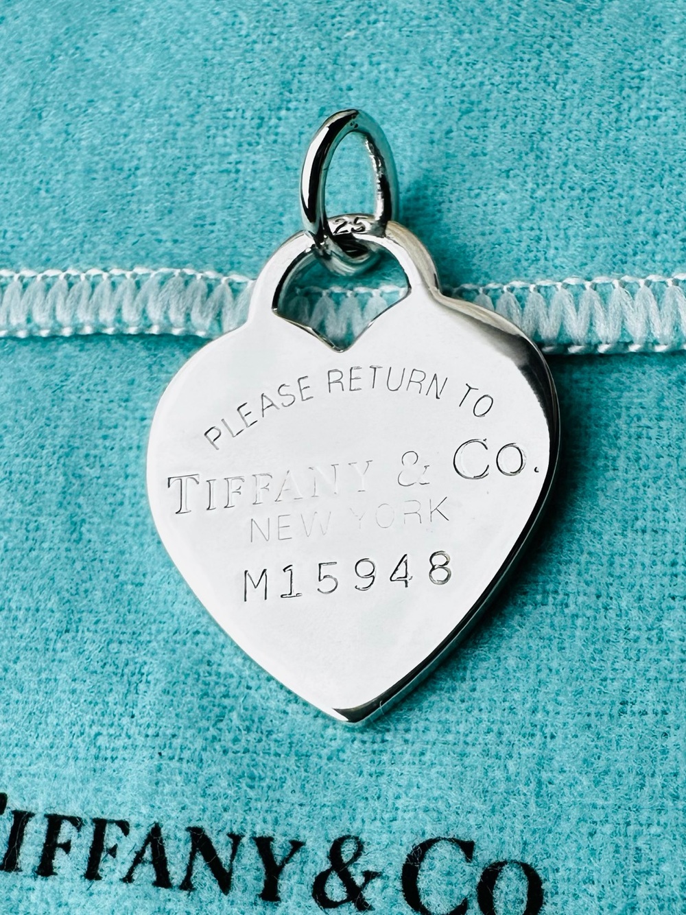 Tiffany & Co Vintage LARGE Heart Charm Pendant in Silver